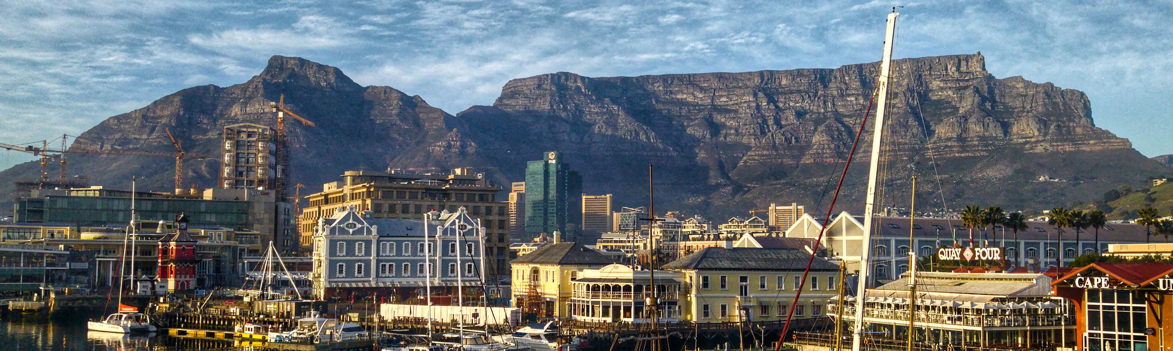 mountains and docks in cape town south africa