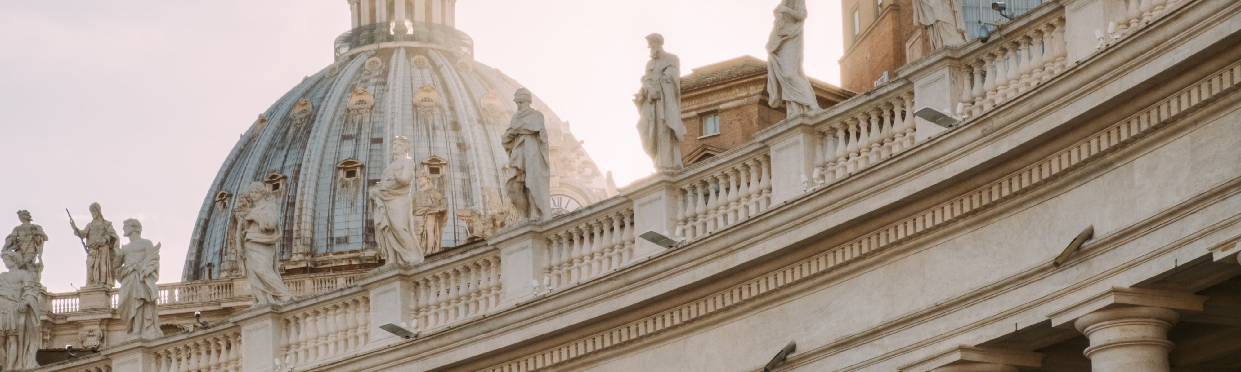 statues on top of vatican in rome