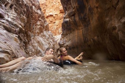 Swimming in Redbank Gorge near Alice Springs