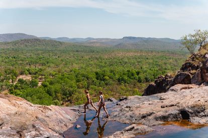 Two women at Gunlom Falls in Kakadu