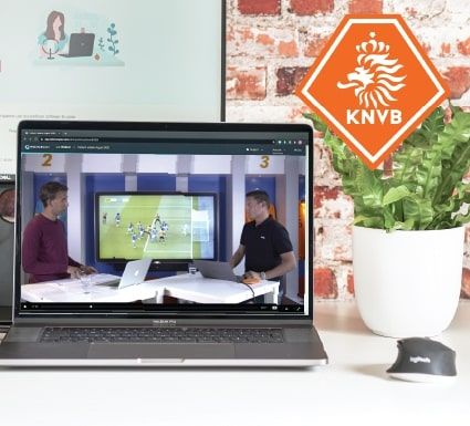 KNVB webinar on a laptop