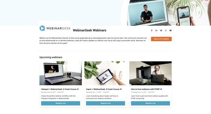 Screenshot WebinarGeek webinar channel
