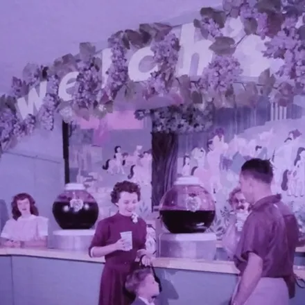 Welch's famous juice stand at Disneyland, purple hue