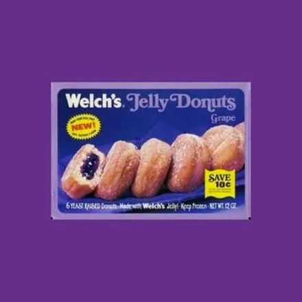 Welch’s Jelly Donuts packaging, circa 1970