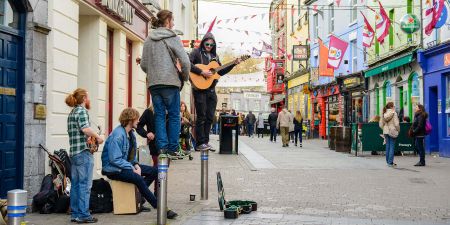 Buskers on Quay Street in Galway, Ireland