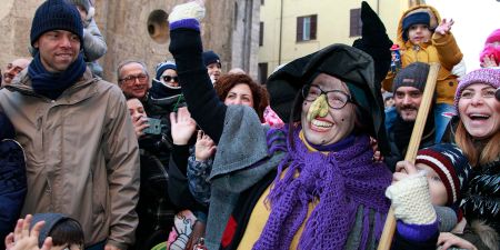 The tradition in Italy of La Befana, a candy wielding witch.