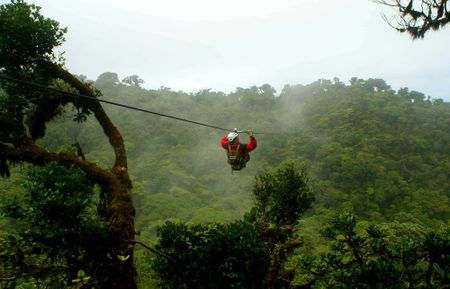 Zip-lining in Monteverde, Costa Rica.