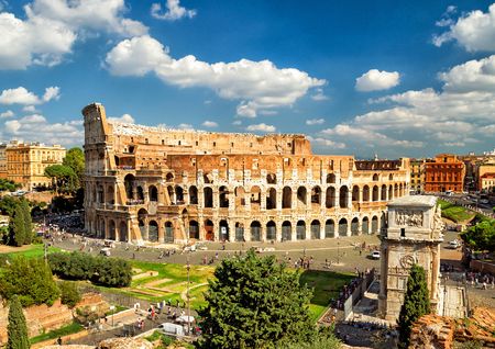 The Roman Colosseum.