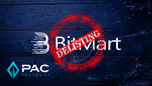 PAC Protocol is delisting from Bitmart Exchange.