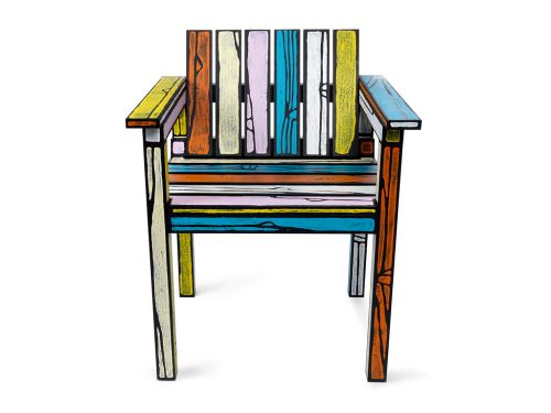 Multicoloured chair sculpture