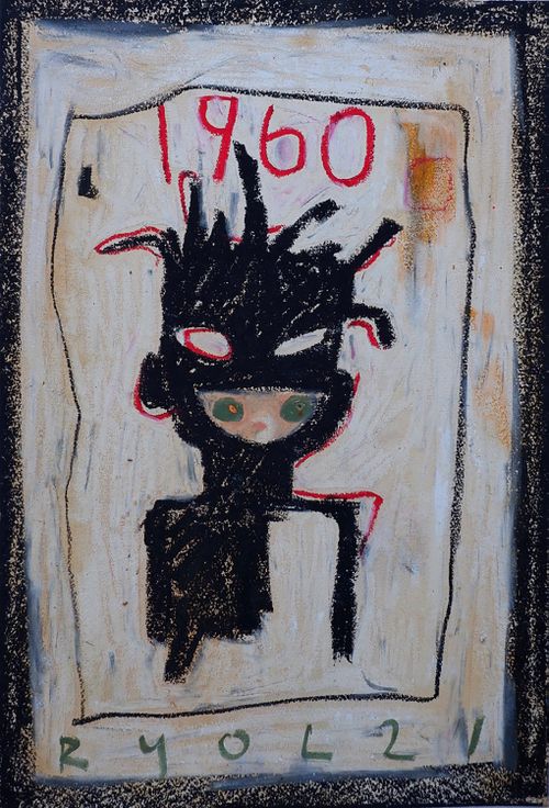 abstract portrait of the artist Jean-Michel Basquiat 