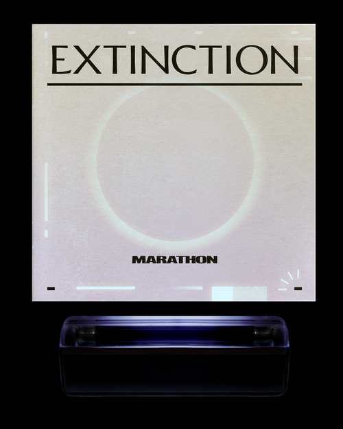 monochrome poster with the title EXTINCTION
