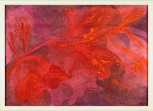 a swirling red abstract by Marguerite Humeau