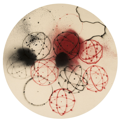Futura's artwork, red and black forms