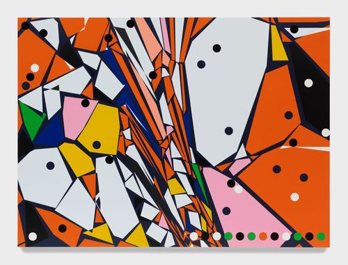Abstract image, orange, yellow, white black and pink