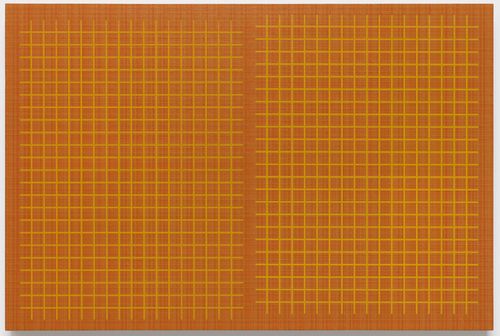 orange rectangle with two yellow grids on it