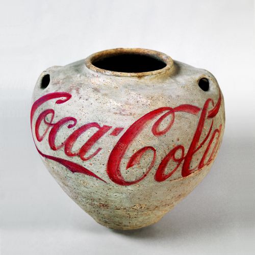 a Han Dynasty Urn painted with the logo for Coca Cola by Ai Weiwei