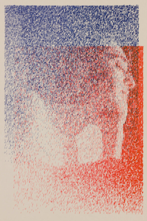 Image created by red and blue small forms