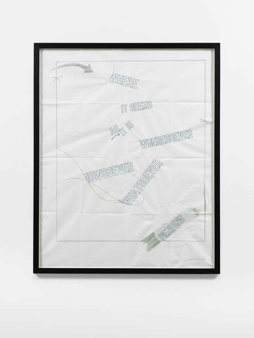 Weiner's work displayed in a frame
