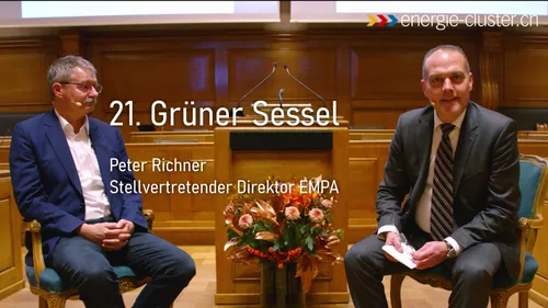 Der 21. Grüne Sessel mit Dr. Peter Richner, stv. Direktor der Empa ist jetzt online!