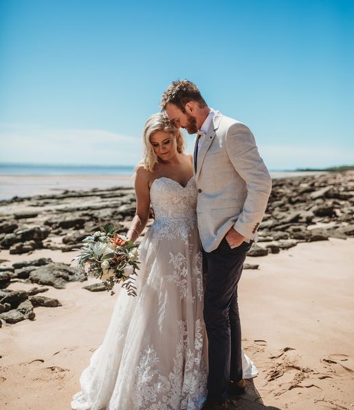 The newly married couple at East Point Reserve