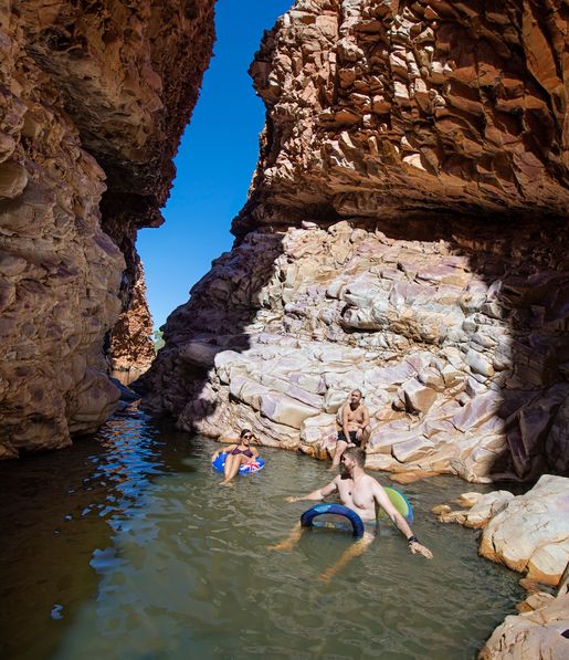 Relaxing at Redbank Gorge