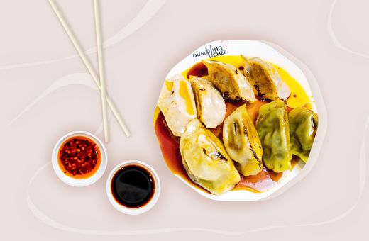 Any Eight Pan-Fried Dumplings for $10 only at Dumpling Chef