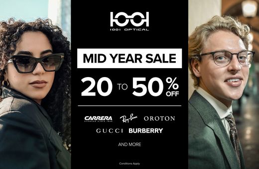 20% - 50% off Frames & Sunglasses at 1001 Optical 