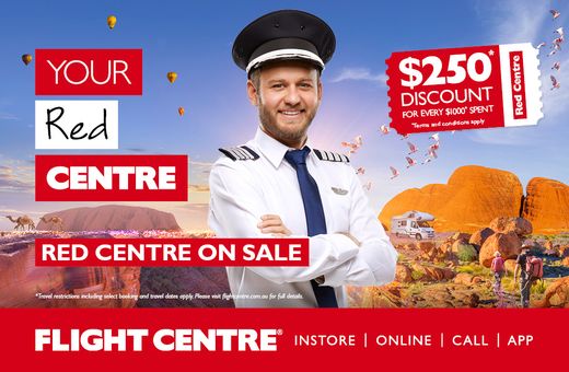 Flight Centre - Red Centre On Sale