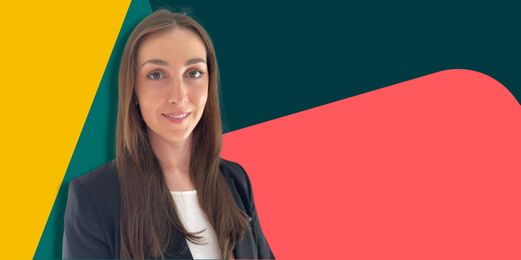 A colourful banner, with a picture of our 'paralegal spotlight', Devon Robinson