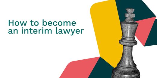 How to become an interim lawyer featuring a large grey chess piece