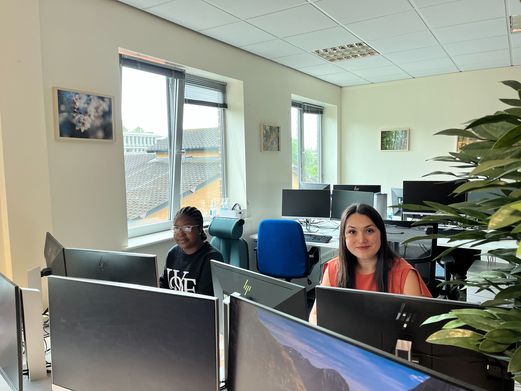 Susan Mobolaji and Cristina Boaghi at The University of York's complaints department