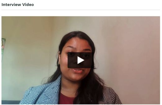 A paused interview video of a Flex paralegal