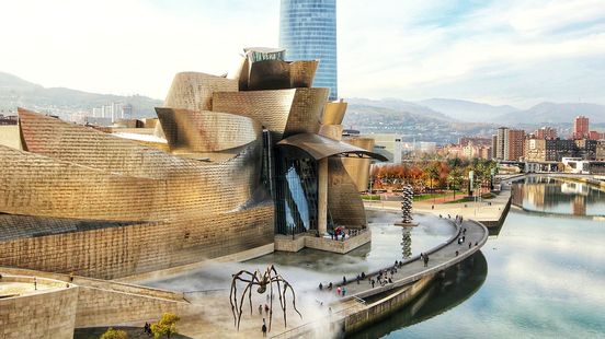 View of Guggenheim museum in Bilbao Spain