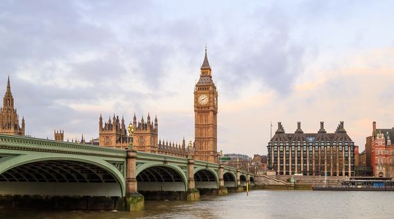westminiter bridge and houses of parliament in london england