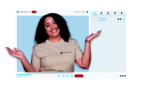 Woman hosting a webinar