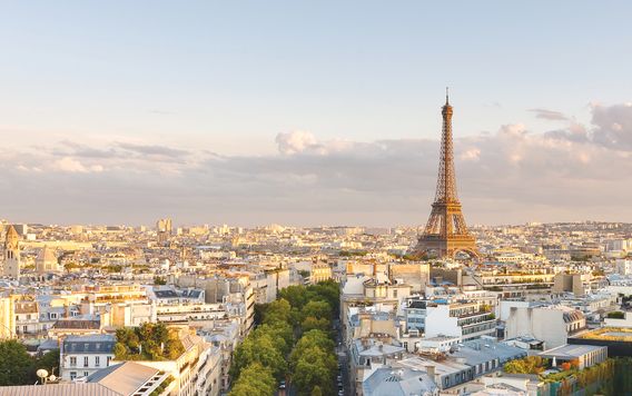 cityscape of paris with eiffel tower
