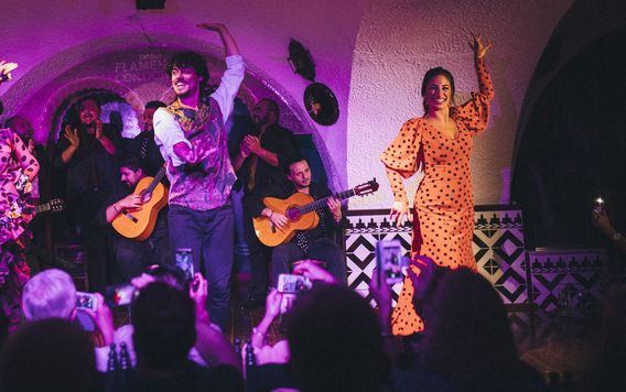 spanish dancers performing at a flamenco show in barcelona