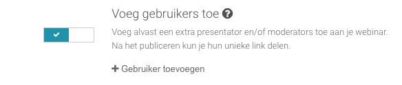 Screenshot van optie presentator of moderator toevoegen