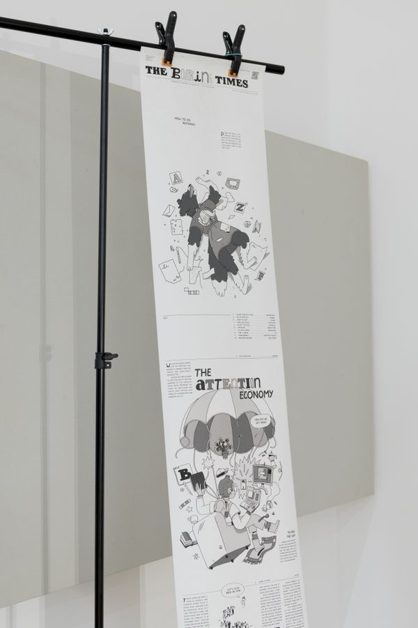 
        Foto der Abschlussarbeit »The Boring Times« von Vitus Vogl-Fernheim. Semester: Winter 2025/26. Abteilung: Kommunikationsdesign. Werksangabe: Publikation, Schriftrolle; Bilder: © die Angewandte, 2026, Fotos: Erli Grünzweil, CC-BY-NC-ND-4.0. Universität für angewandte Kunst Wien.
      