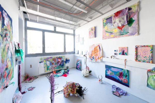 
        Foto der Abschlussarbeit »Walk Through My Synaptic Forest, Untertitel: Bunte Äste, Verzweigte Eindrücke« von Anna Pelz. Semester: Sommer 2022. Abteilung: TransArts. Werksangabe: 2022, Malerei, Skulptur, Installation. Universität für angewandte Kunst Wien.
      