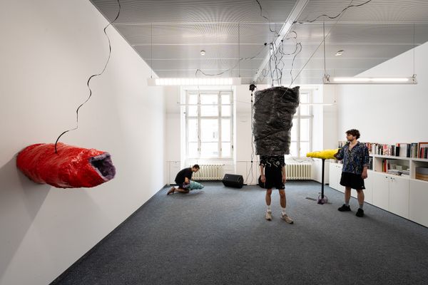 
        Foto der Abschlussarbeit »Conglomerate Operations: CONGLOMERATE!« von Daniel Hüttler. Semester: Sommer 2024. Abteilung: Cross-Disciplinary Strategies. Werksangabe: Performative Installation. Universität für angewandte Kunst Wien.
      