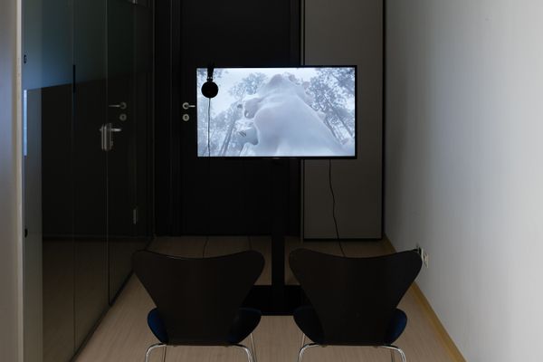 
        Foto der Abschlussarbeit »10.000STEPS. QUANTIFICATION AND MEASUREMENT OF THE SELF AS A PRACTICE OF SELF-OPTIMISATION.« von Sebastian Lang. Semester: Sommer 2023. Abteilung: Cross-Disciplinary Strategies. Werksangabe: Videoinstallation, Forschungspapier. Universität für angewandte Kunst Wien.
      