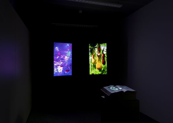 
        Foto der Abschlussarbeit »Holobiomics« von Sebastian Alexander Konzett. Semester: Sommer 2026. Abteilung: Experimental Game Cultures. Werksangabe: Multimedia installation with playable interfaces embedded in a sculptural object
Bilder/images: © die Angewandte, 2026, Lea Sonderegger, CC-BY-NC-ND-4.0. Universität für angewandte Kunst Wien.
      