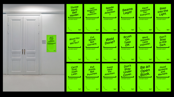 
        Foto der Abschlussarbeit »unlisted works« von David Hampel. Semester: Sommer 2026. Abteilung: Kommunikationsdesign. Werksangabe: Digital platform, campaigns, corporate identity
Bild 1,2,4,5: © Daniel Hampel, 2026
Bild 3: © die Angewandte, 2026, Daniela Trost, CC-BY-NC-ND-4.0
. Universität für angewandte Kunst Wien.
      