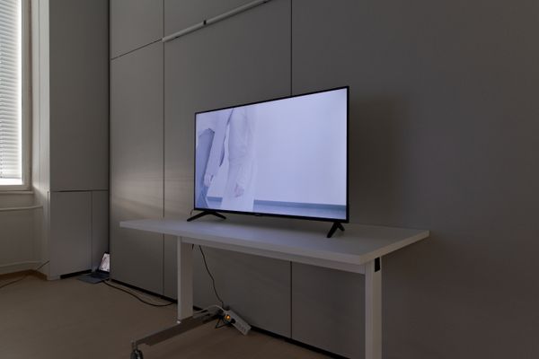 Foto der Abschlussarbeit »Reimagining the Female Body as a Liminal Site: Abjection, Reclamation and Corporeal Knowledge« von Sanea Hertlein. Semester: Sommer 2026. Abteilung: Cross-Disciplinary Strategies. Werksangabe: Video installation
Bilder/images: © die Angewandte, 2026, Giorgio Flagranti, CC-BY-NC-ND-4.0 . Universität für angewandte Kunst Wien.