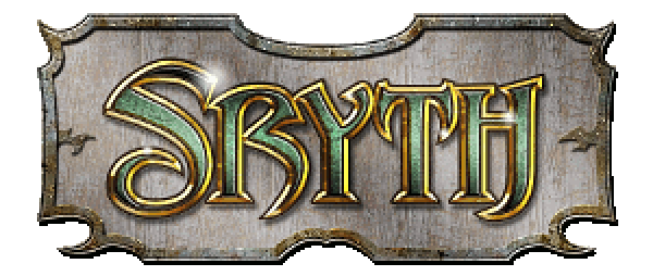 Sryth Logo, showing the word SRYTH in golden with green text on a shield