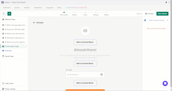 Add and customize an Email Capture Page - Lantern Documentation