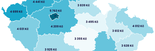 mapa ČR modrá ceny povinného ručení 