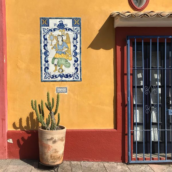 Colorful facades on the streets of Oaxaca Mexico